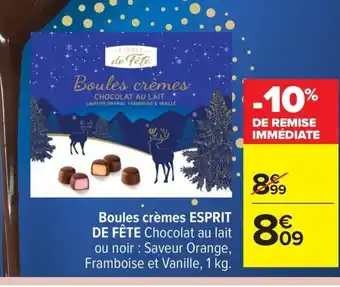 Carrefour ESPRIT DE FÊTE Boules crèmes offre