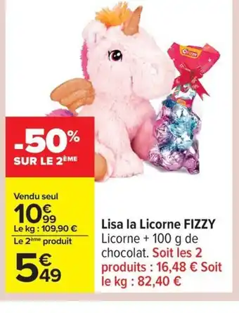 Carrefour FIZZY Lisa la licorne offre