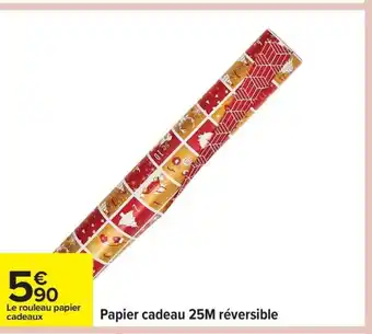 Carrefour Papier cadeau 25M réversible offre
