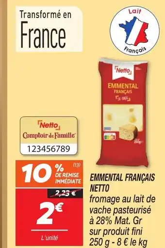 Netto NETTO Emmental français offre