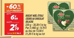 Netto DELACRE Biscuit noël étoile cœurs au chocolat offre