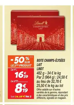 Netto LINDT Boite champs-élysées lait offre