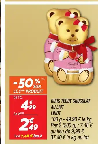 Netto LINDT Ours teddy chocolat au lait offre