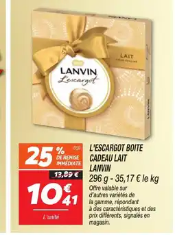 Netto LANVIN L'escargot boite cadeau lait offre