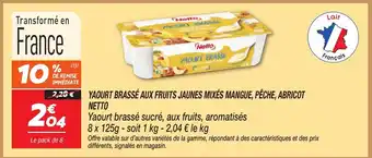 Netto NETTO Yaourt brassé aux fruits jaunes mixés mangue, pêche, abricot offre
