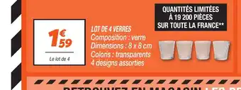 Netto Lot de 4 verres offre