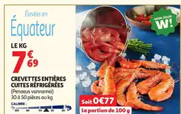 Auchan Crevettes entières cuites réfrigérées offre