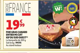Auchan Foie gras canard entier mi cuit igp du sud ouest offre