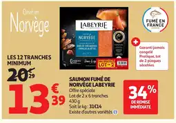 Auchan LABEYRIE Saumon fumé de norvège offre