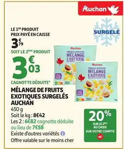 Auchan AUCHAN Mélange de fruits exotiques surgelés offre