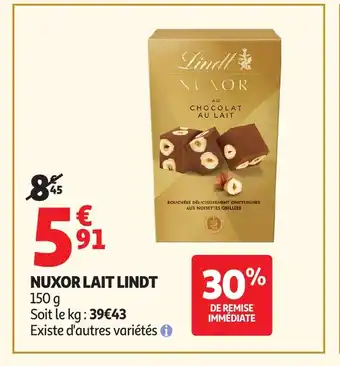 Auchan LINDT Nuxor lait offre