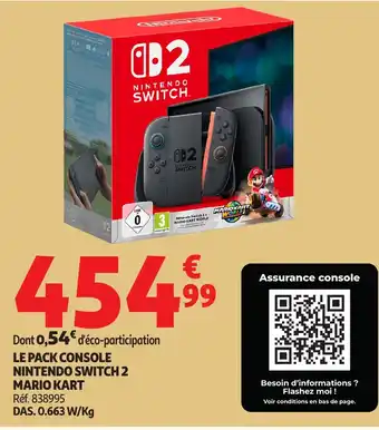 Auchan Le pack console nintendo switch 2 mario kart offre