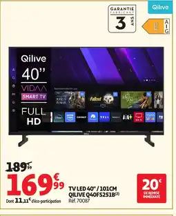 Auchan QILIVE Tv led 40"/101cm q40fs251b offre
