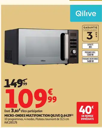 Auchan QILIVE Micro-ondes multifonction offre
