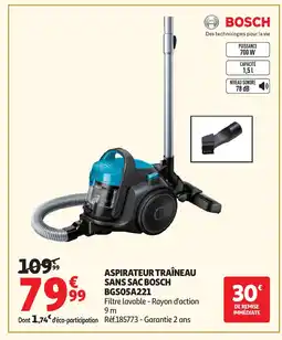 Auchan BOSCH Aspirateur traîneau sans sac offre