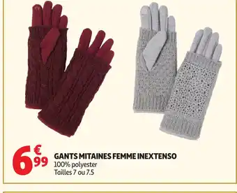 Auchan INEXTENSO Gants mitaines femme offre