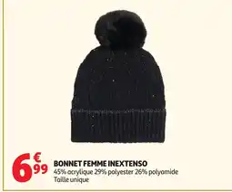 Auchan INEXTENSO Bonnet femme offre