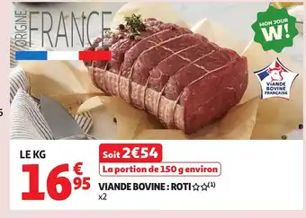 Auchan Viande bovine roti offre