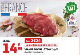 Auchan Viande bovine steak offre