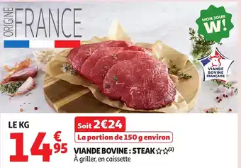Auchan Viande bovine steak offre
