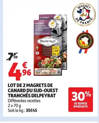 Auchan DELPEYRAT Lot de 2 magrets de canard du sud-ouest tranché offre