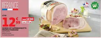 Auchan Jambon cuit supérieur recette originale madrange offre