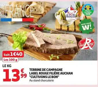 Auchan Terrine de campagne label rouge filière auchan cultivons le bon offre