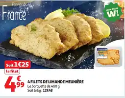 Auchan 4 filets de limande meunière offre