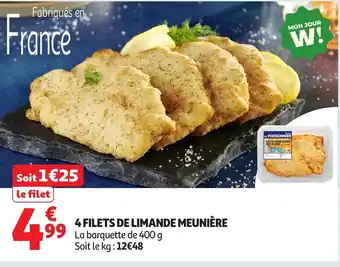 Auchan 4 filets de limande meunière offre