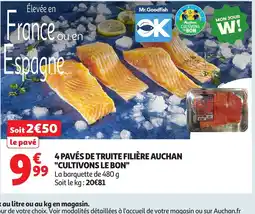 Auchan 4 pavés de truite filière auchan cultivons le bon offre