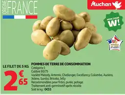 Auchan Pommes de terre de consommation offre