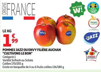 Auchan Pommes jazz ou envy filière auchan cultivons le bon offre