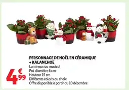 Auchan Personnage de noël en céramique +kalanchoë offre