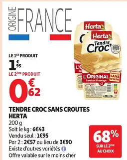 Auchan HERTA Tendre croc sans croutes offre
