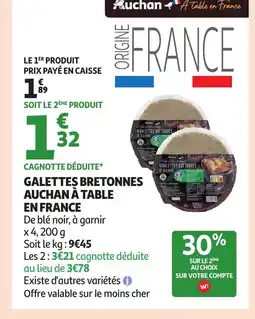 Auchan Galettes bretonnes auchan à table en france offre