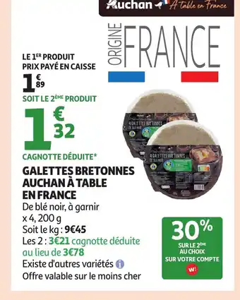 Auchan Galettes bretonnes auchan à table en france offre