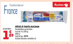 Auchan AUCHAN Pâtes à tarte offre