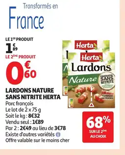 Auchan HERTA Lardons nature sans nitrite offre
