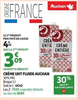 Auchan AUCHAN Crème uht fluide offre