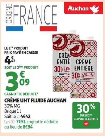 Auchan AUCHAN Crème uht fluide offre