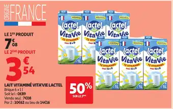 Auchan LACTEL Lait vitaminé vita'vie offre