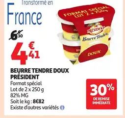 Auchan PRÉSIDENT Beurre tendre doux offre