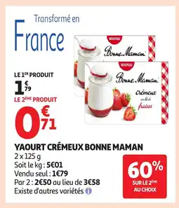 Auchan BONNE MAMAN Yaourt crémeux offre
