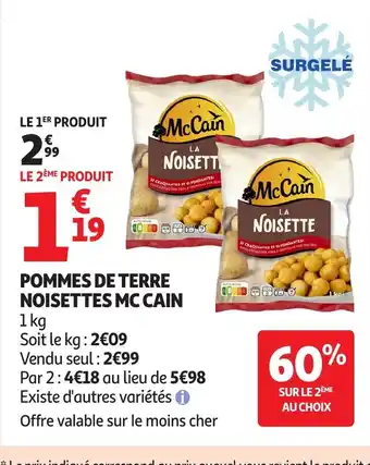 Auchan MCCAIN Pommes de terre noisettes offre