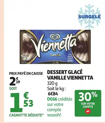 Auchan VIENNETTA Dessert glacé vanille offre