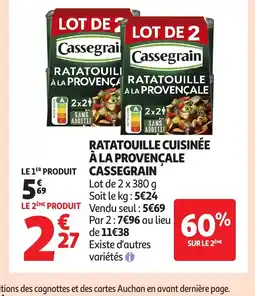 Auchan CASSEGRAIN Ratatouille cuisinée à la provençale offre