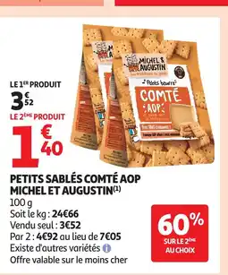 Auchan MICHEL ET AUGUSTIN Petits sablés comté aop offre