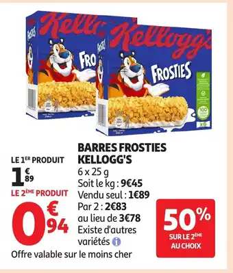 Auchan KELLOGG'S Barres frosties offre
