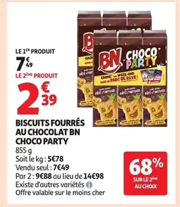 Auchan Biscuits fourrés au chocolat bn choco party offre