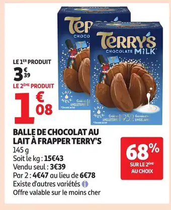 Auchan TERRY'S Balle de chocolat au lait à frapper offre